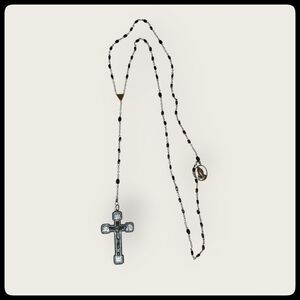 Vintage Rosary with  Stations of the Cross Crucifix, marked 950